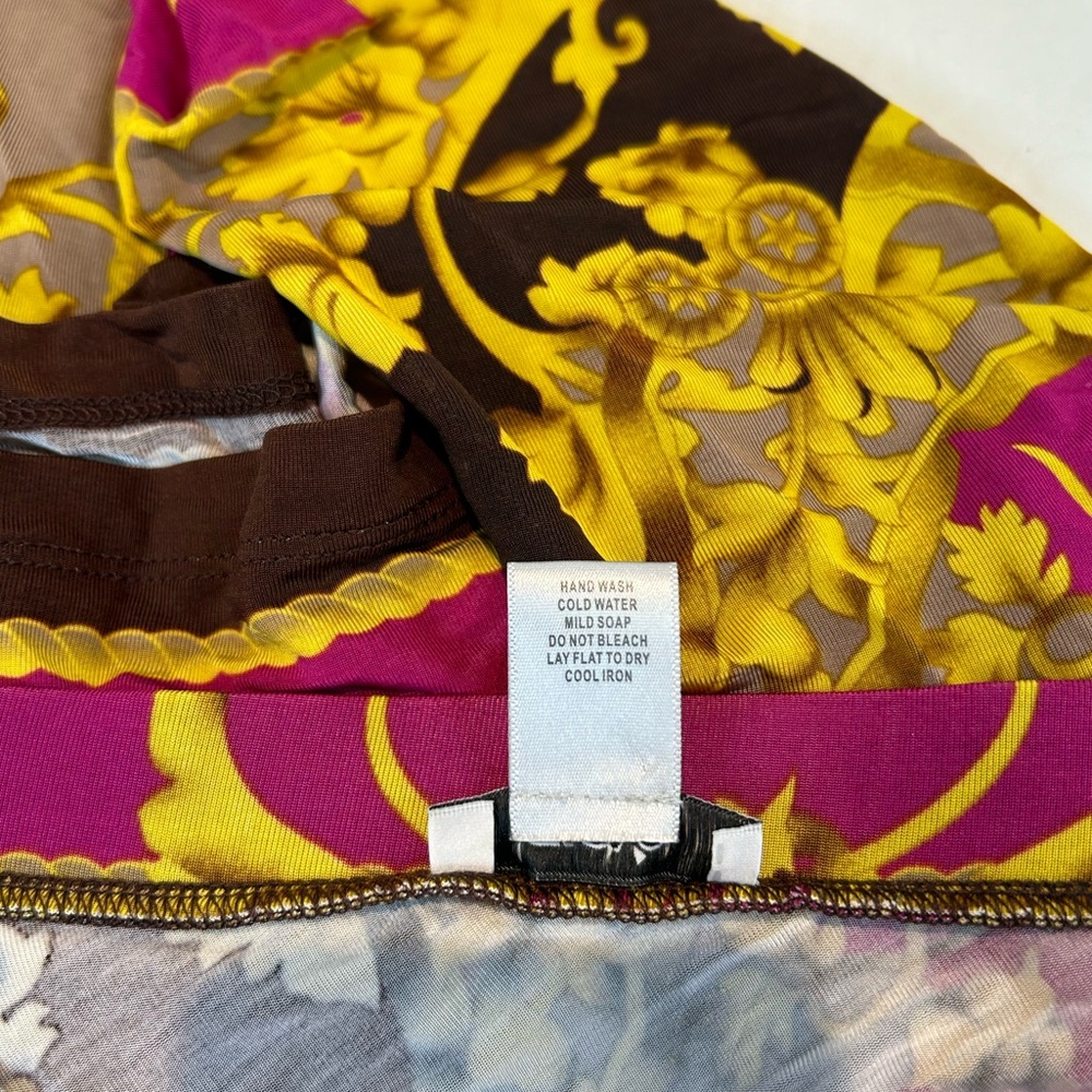 Cache Sz M One Shoulder Open Sleeve Scroll Print … - image 6